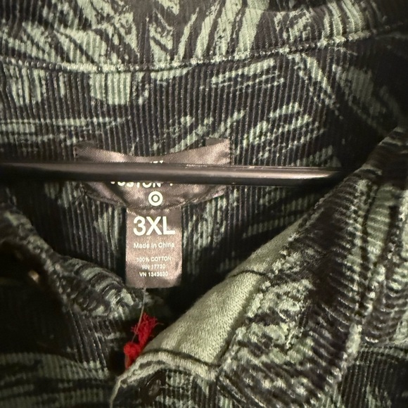 Houston White Corduroy Shirt 3xl Heavyweight Button-Up Green Long Sleeve NWT - Picture 3 of 9